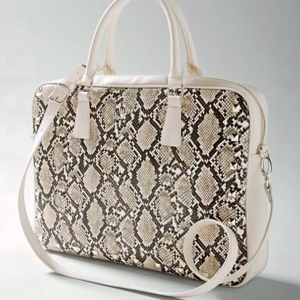White House Black Market Python Pattern Laptop Bag NWT